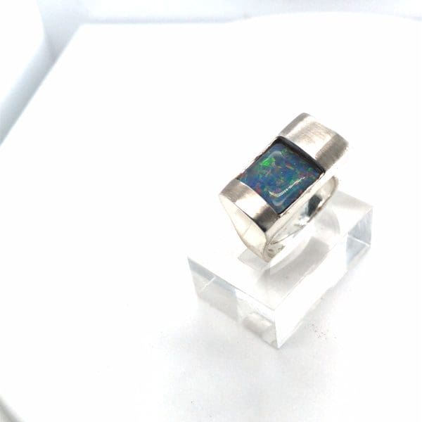 Zilveren Opaal ring  Speciale aanbieding - Afbeelding 2