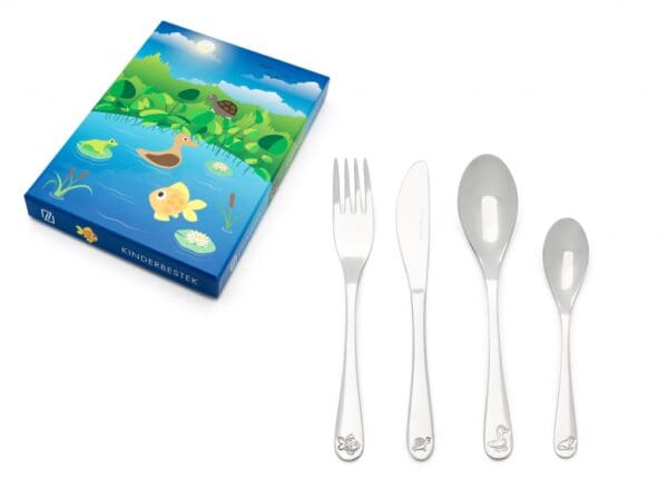 Kinderbestek 4-delige vijverdieren set - Afbeelding 2