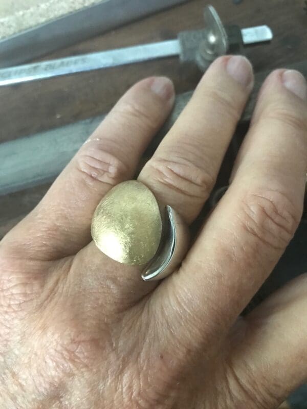Sterling Zilveren Design ring uniseks bol mat - Afbeelding 4