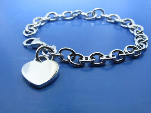 Zilver armband met hart en gratis naam - Afbeelding 2