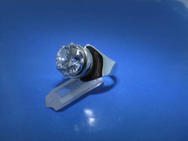 Zilveren schroefsteen ring met 1 Cubic Zirkonia - Afbeelding 2