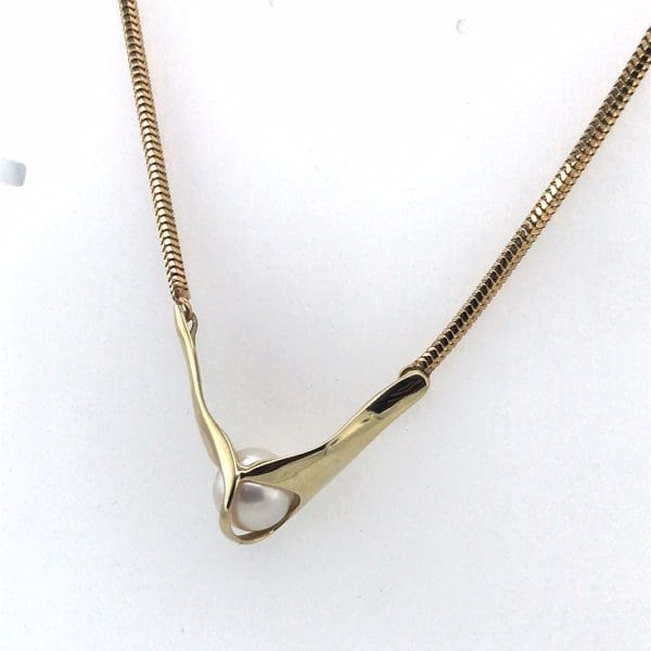 gouden Wisselcollier Cartouche met 3 wisselstenen - Afbeelding 2