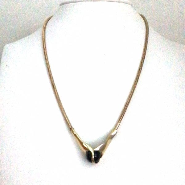 gouden Wisselcollier Cartouche met 3 wisselstenen - Afbeelding 3