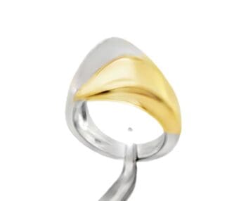 Zilveren  Design ring glanzend met mat