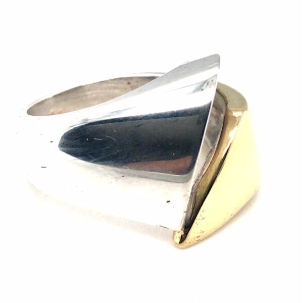 Zilveren  Design ring glanzend met mat - Afbeelding 3
