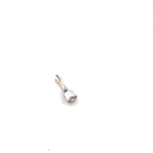 Witgouden solitaire oorknopje met diamant - Afbeelding 2