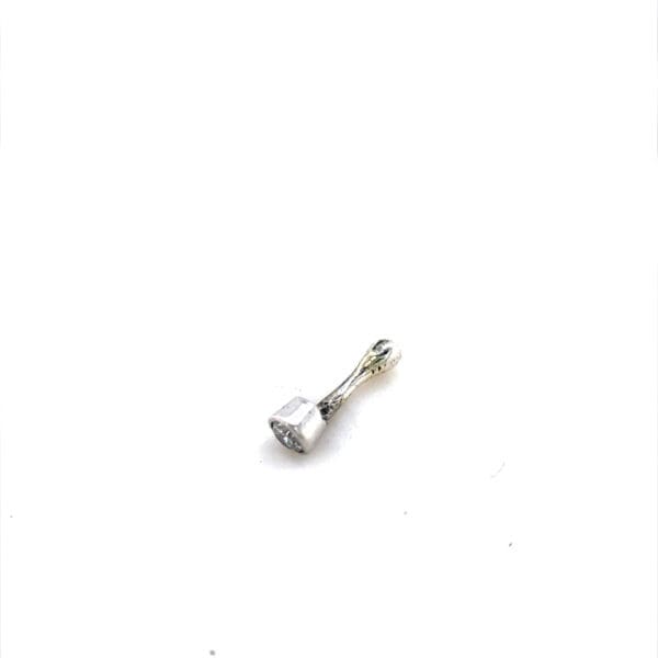 Witgouden solitaire oorknopje met diamant - Afbeelding 4