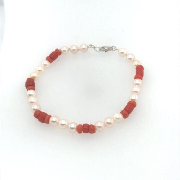 Cultive parels met Antiek Bloedkoraal armband - Afbeelding 3
