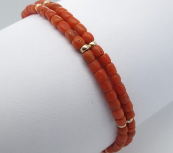 Bloedkoraal armband met gouden sluiting - Afbeelding 5