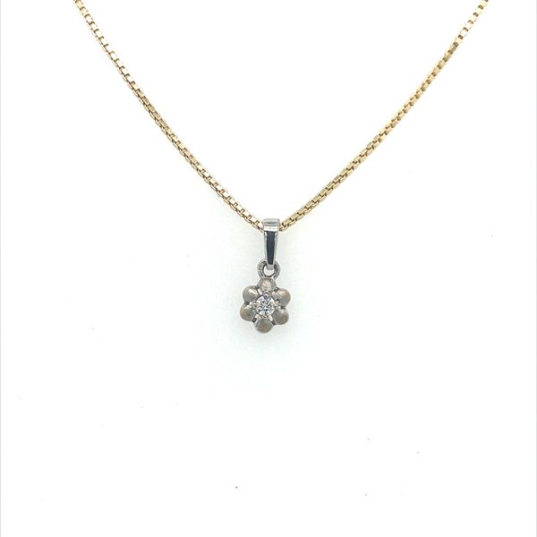 Diamant hanger met gouden ketting 14k - Afbeelding 2