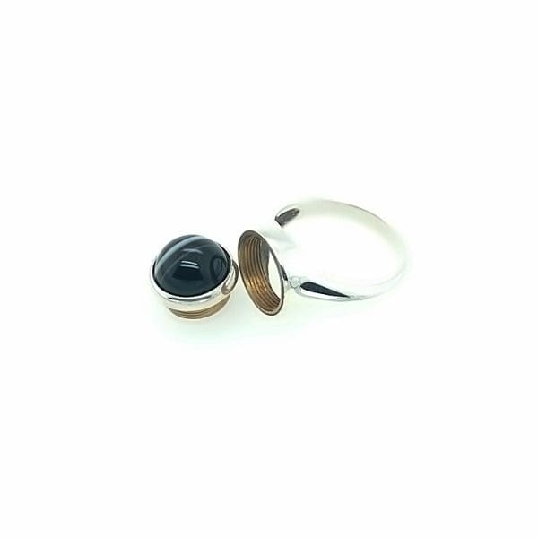 zilveren wisselstenen ring met 5 stenen - Afbeelding 2