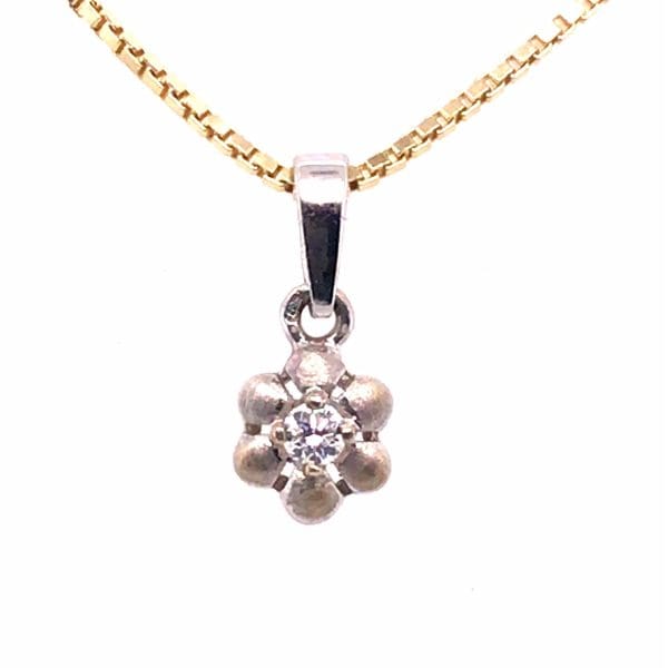 Diamant hanger met gouden ketting 14k