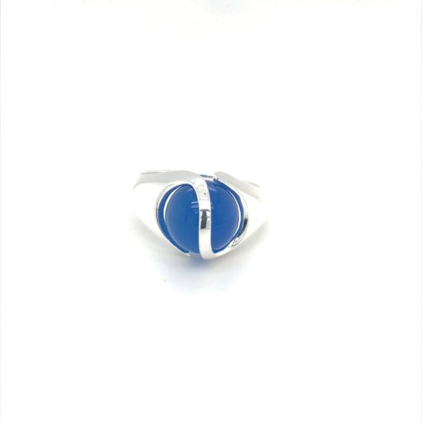 Wisselring zilver met Blauw-agaat - Afbeelding 2
