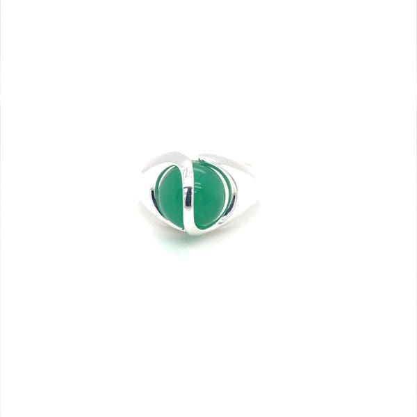 Wisselring zilver met Groen-agaat - Afbeelding 4