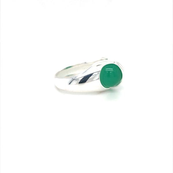 Wisselring zilver met Groen-agaat