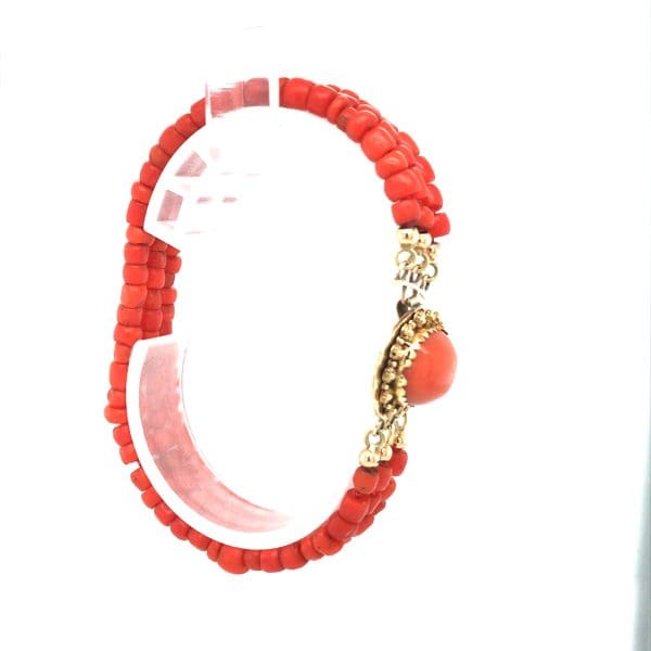 Bloedkoraal armband 3 rangs - Afbeelding 3