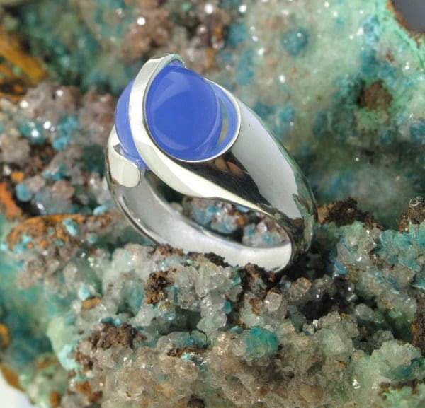 Wisselring zilver met Blauw-agaat - Afbeelding 6