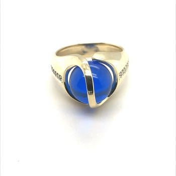 Gouden Cartouche wisselring met 16 Diamanten - Afbeelding 5