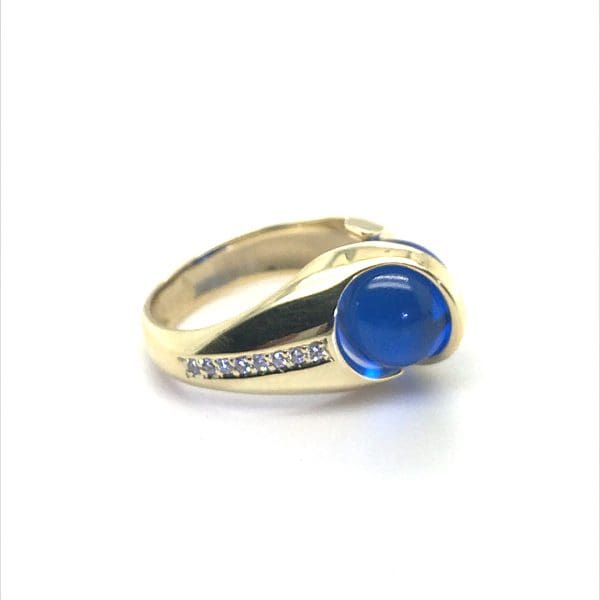 Gouden Cartouche wisselring met 16 Diamanten - Afbeelding 6