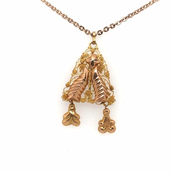 Antieke gouden hanger met collier - Afbeelding 2
