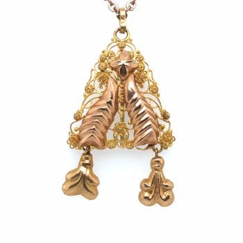 Antieke gouden hanger met collier