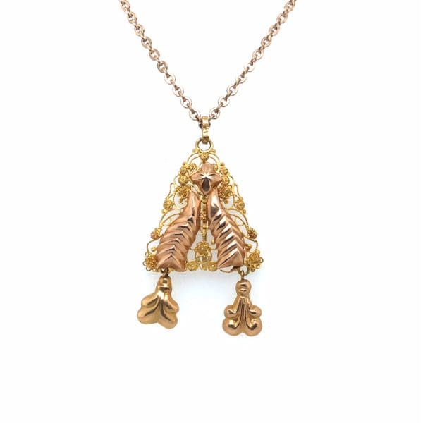 Antieke gouden hanger met collier - Afbeelding 6