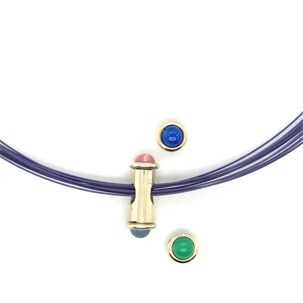 Gouden schroefsteen hanger met spang - Afbeelding 4