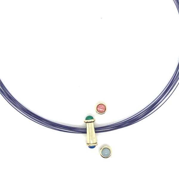 Gouden schroefsteen hanger met spang - Afbeelding 3