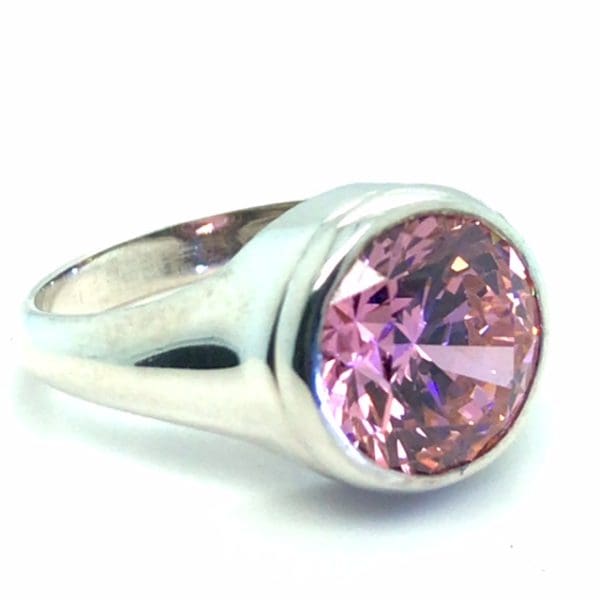 Zilveren schroefsteen ring met Cubic Zirkonia - Afbeelding 4