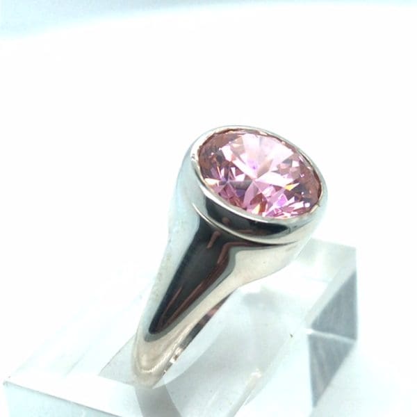 Zilveren schroefsteen ring met Cubic Zirkonia - Afbeelding 3