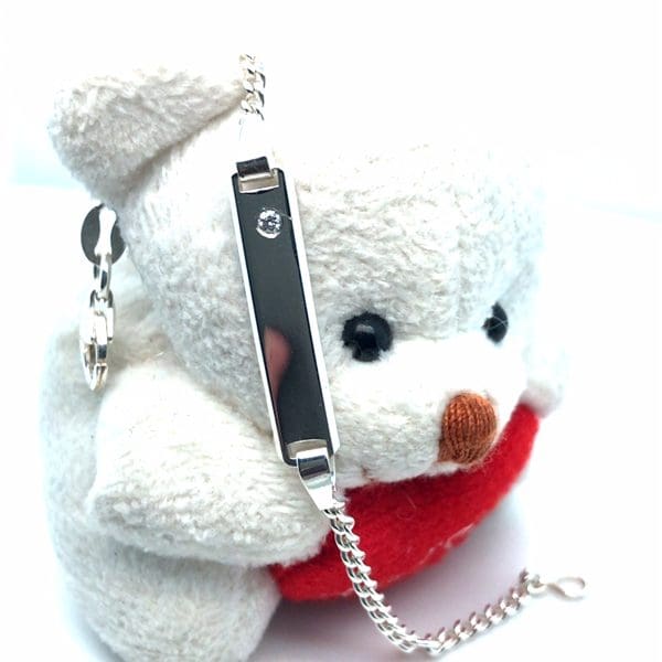 zilveren kinder-baby naamarmband met 1 Diamant 0.02crt - Afbeelding 4