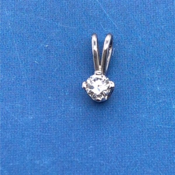 Witgouden solitaire hanger met 1 Diamant 0.10crt - Afbeelding 2