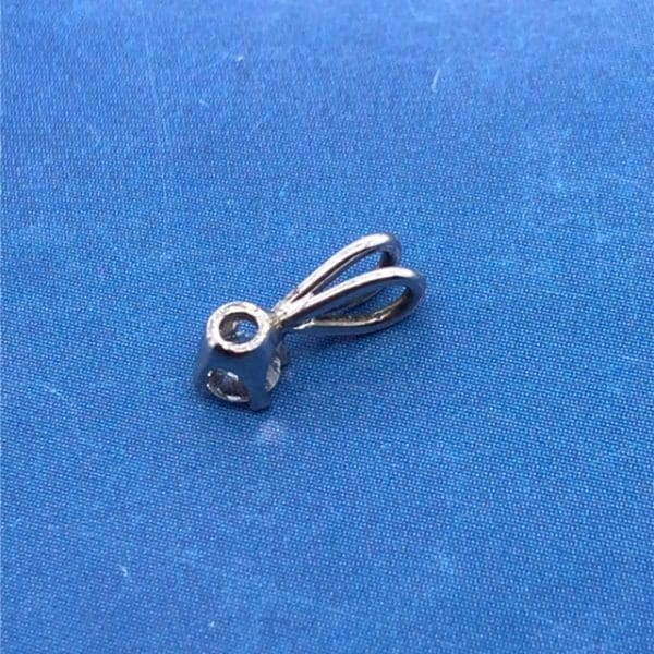 Witgouden solitaire hanger met 1 Diamant 0.10crt - Afbeelding 4