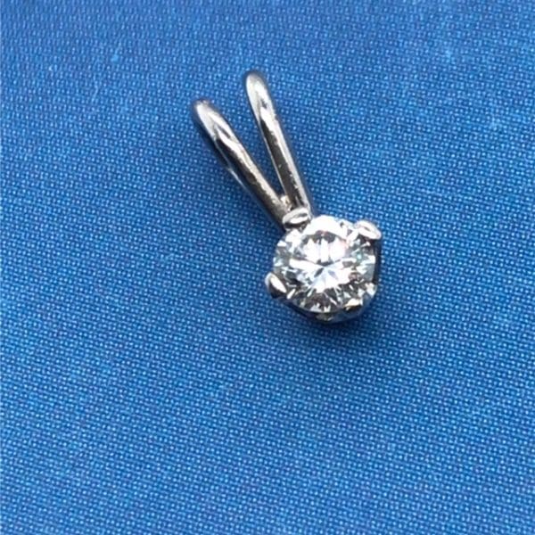 Witgouden solitaire hanger met 1 Diamant 0.10crt - Afbeelding 5