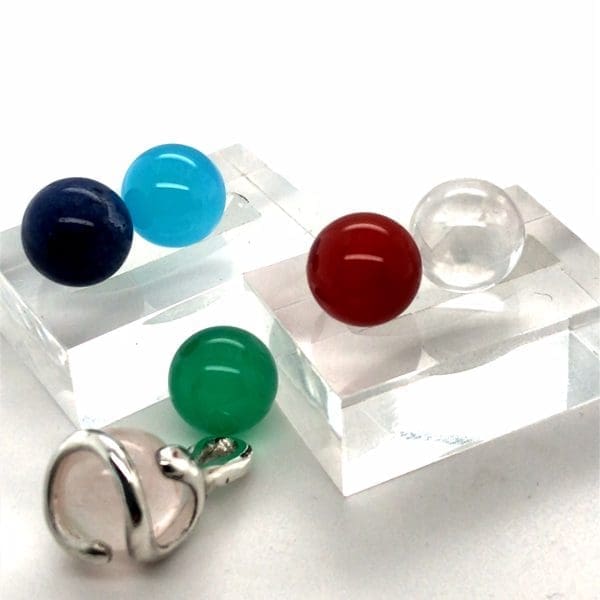 Zilveren Wisselstenen hanger Cartouche met 6 edelstenen - Afbeelding 3
