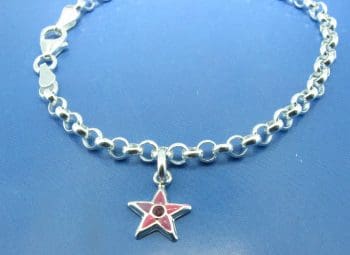 Zilveren jasseron armband met 1 ster bedel