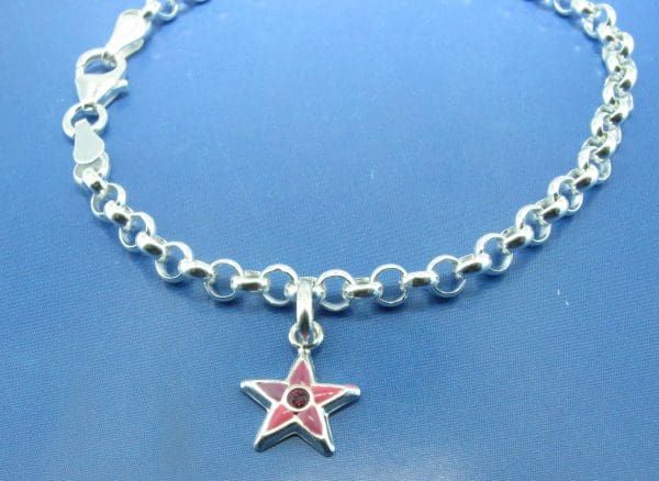 Zilveren jasseron armband met 1 ster bedel