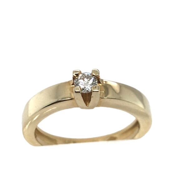 Gouden Solitaire ring met  Diamant 0.20 crt - Afbeelding 5