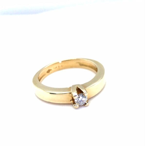Gouden Solitaire ring met  Diamant 0.20 crt - Afbeelding 6
