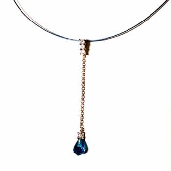 Collier met zilveren hanger en Cubic Zirconia
