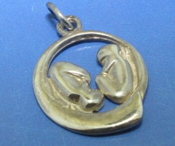 Foetus hanger tweeling in zilver 