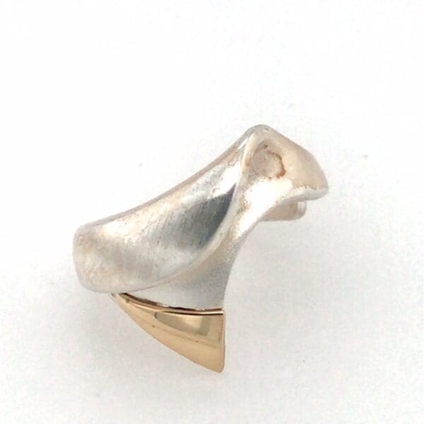 Zilveren ring design met 18 karaat goud - Afbeelding 2