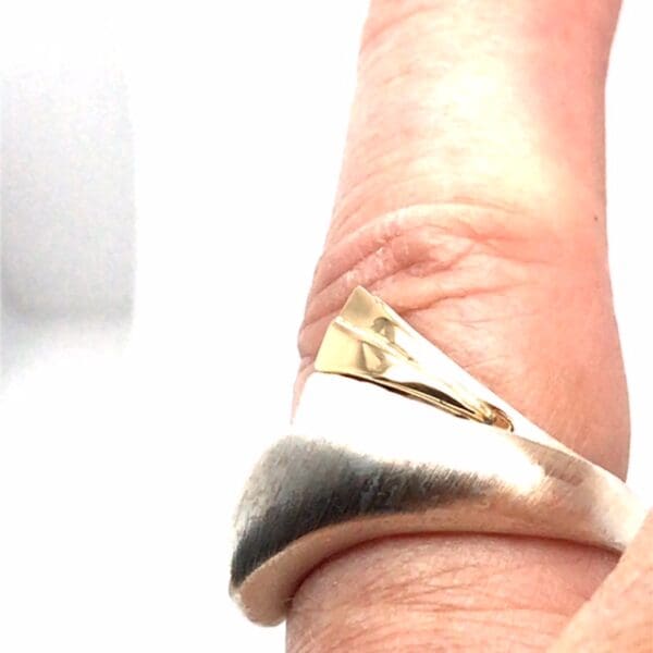 Zilveren ring design met 18 karaat goud - Afbeelding 6