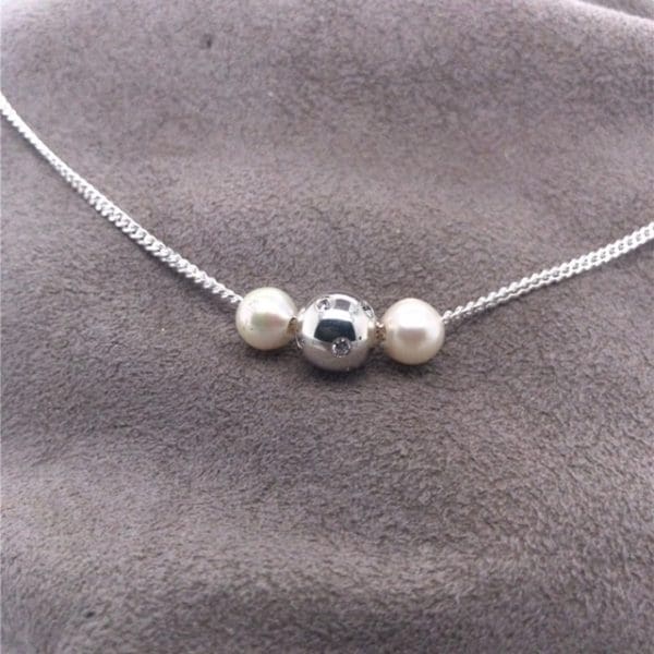 Zilveren collier met Cultive parels en Cubic Zirconia - Afbeelding 5