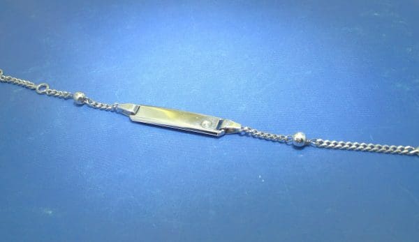 Zilveren baby-kinder naamarmband met 1 Diamant - Afbeelding 3