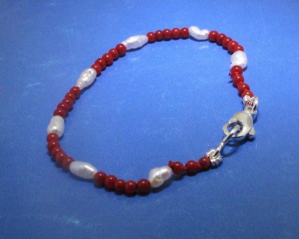 Kinder-Baby armband Parels-Bloedkoraal - Afbeelding 4