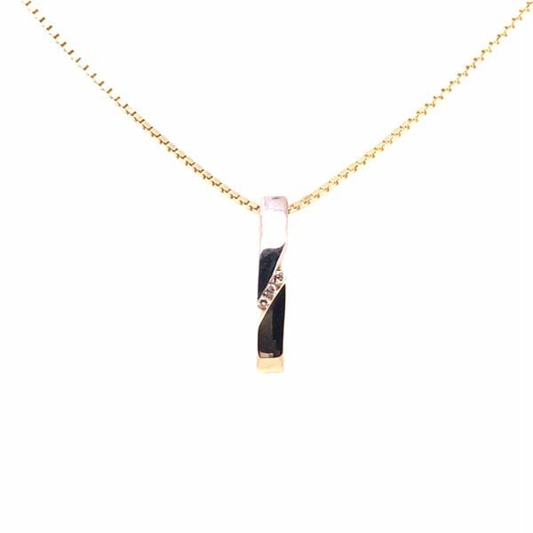 gouden hanger met 3 Diamanten - Afbeelding 2