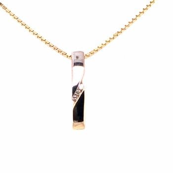 gouden hanger met 3 Diamanten