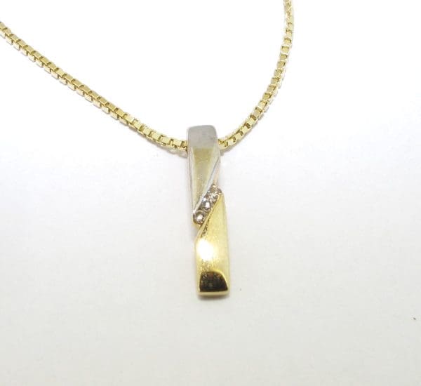 gouden hanger met 3 Diamanten - Afbeelding 6