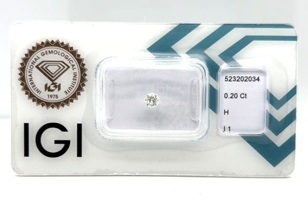 Losse Diamant  0.20 caraat I1 - H -  IGI certificaat  - Afbeelding 2